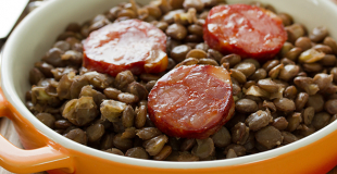 Lentilles mijotées à la moutarde